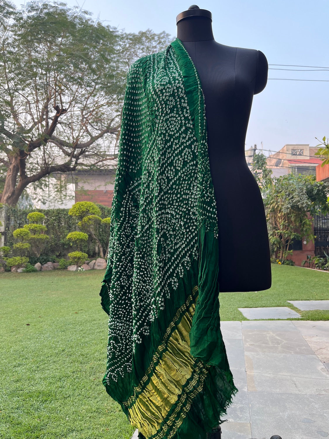 Vasantsena Green Bandhani Dupatta