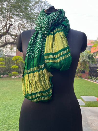Vasantsena Green Bandhani Dupatta