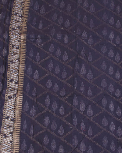 Madhavi Nilambari Blue Cotton Jamdani Saree