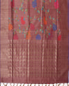Chahar Bagh Brown Tussar silk Jamdani Saree