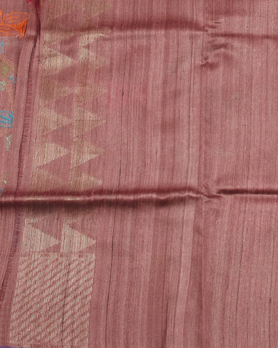Chahar Bagh Brown Tussar silk Jamdani Saree