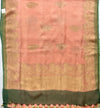 Indian Summer Peach & Green Kaduwa Linen Saree