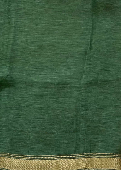 Indian Summer Peach & Green Kaduwa Linen Saree