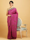 Magenta Kashmiri Matka Georgette Saree