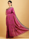 Magenta Kashmiri Matka Georgette Saree