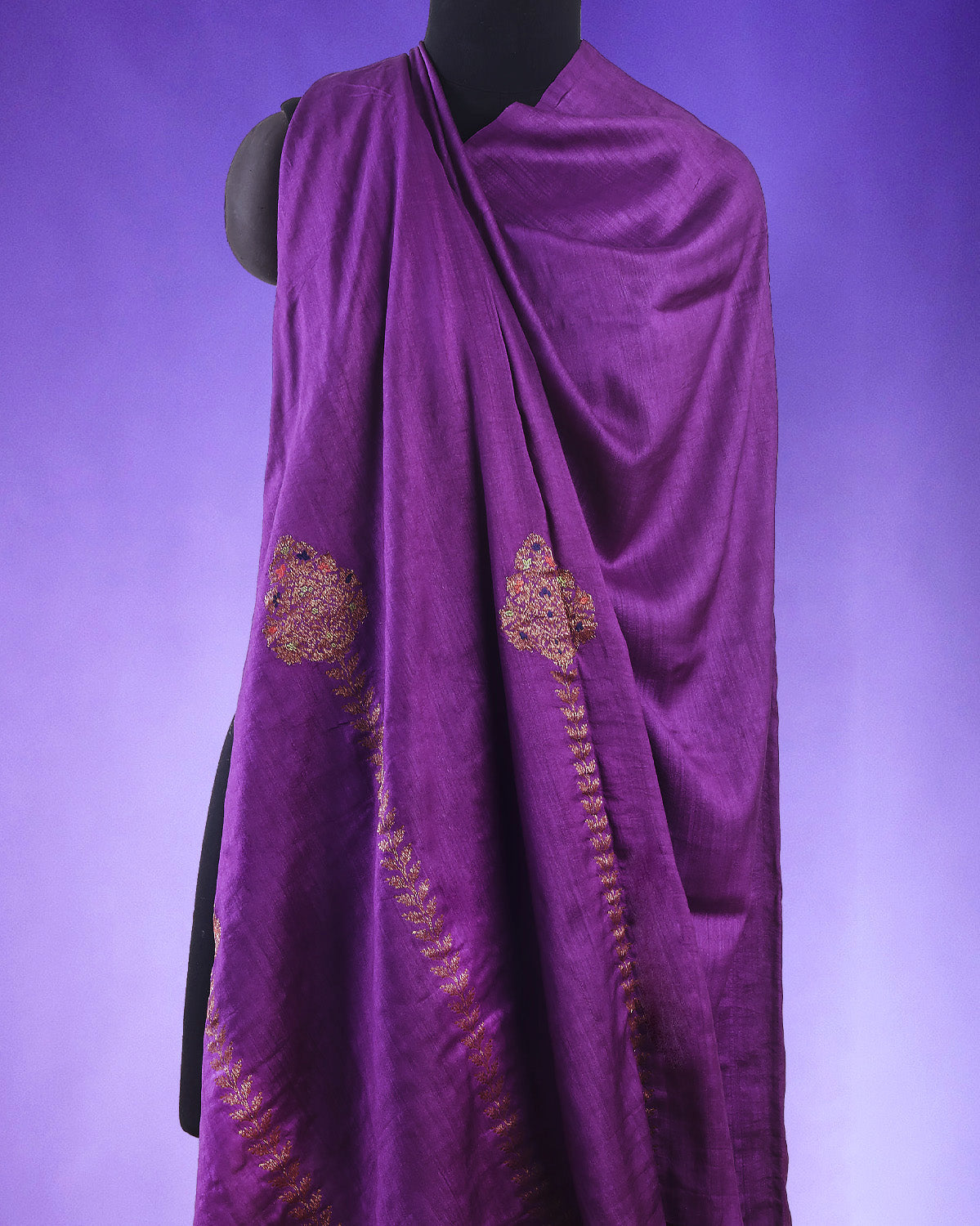 Pansy Trellis Purple Matka georgette Saree