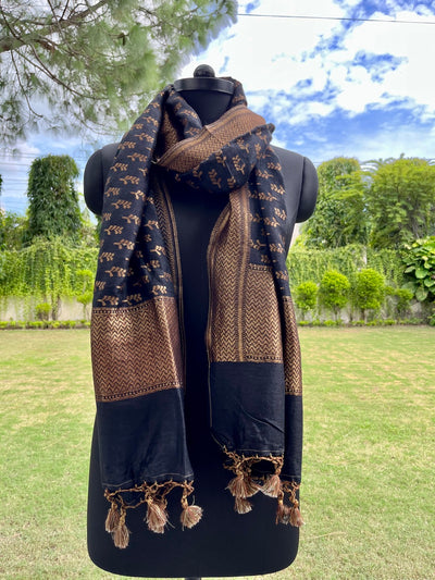 Tuti patti Black Matka Georgette Stole Dupatta