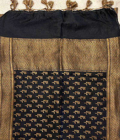 Tuti patti Black Matka Georgette Stole Dupatta