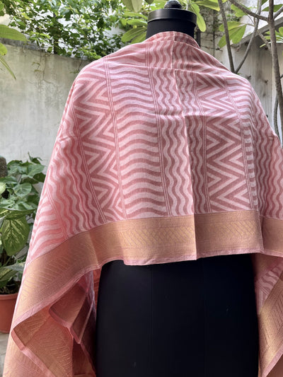 Sorbet Peach Banarasi Moonga Dupatta