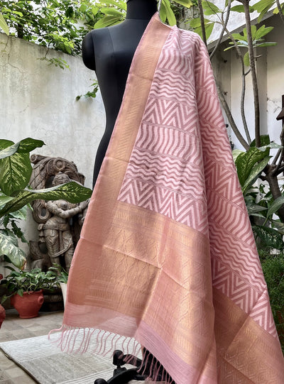 Sorbet Peach Banarasi Moonga Dupatta
