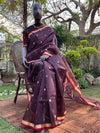 Secret Rendezvous Black Checks Chanderi Saree