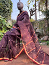Secret Rendezvous Black Checks Chanderi Saree
