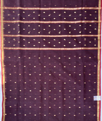Secret Rendezvous Black Checks Chanderi Saree