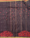 Secret Rendezvous Black Checks Chanderi Saree