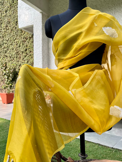 Yellow Organza Dupatta