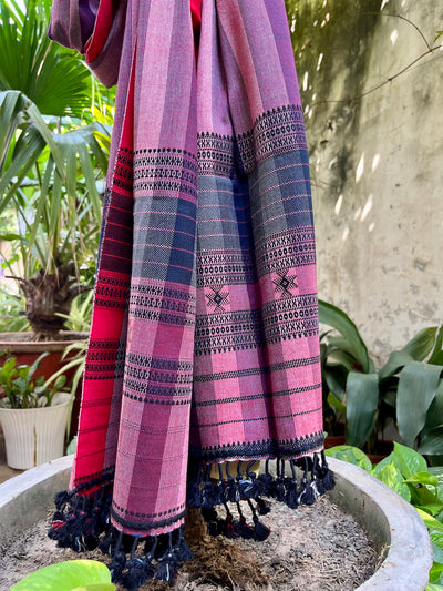 Pink & Red Kala Cotton Stole