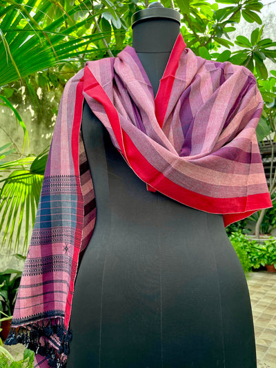 Pink & Red Kala Cotton Stole