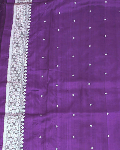 Angoora Purple Kadhuwa Booti Soft Silk Saree