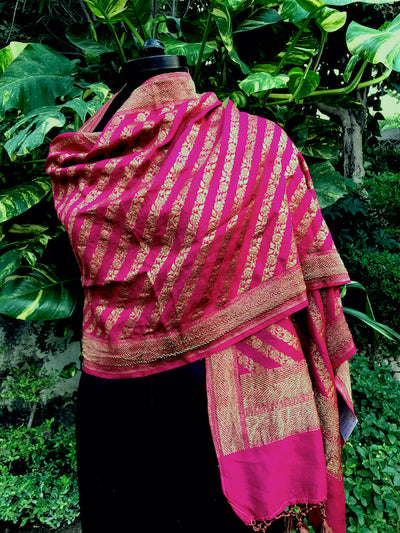 Rukmini Rani Pink Matka Georgette stole dupatta