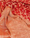 Sindoora Red Khaddi Georgette Sari