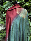 Burgundy and Green Matka Georgette Dupatta