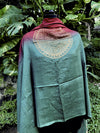 Burgundy and Green Matka Georgette Dupatta