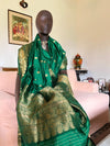 Vindhyavasini Green Chanderi Silk Sari