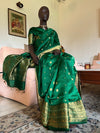 Vindhyavasini Green Chanderi Silk Sari