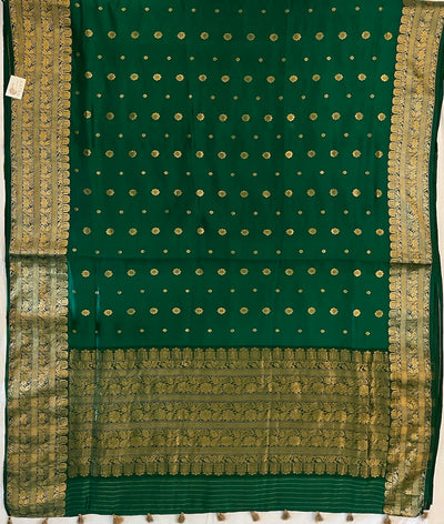 Vindhyavasini Green Chanderi Silk Sari