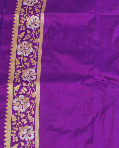 Jayanti Purple Jangla Katan Silk Saree