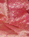 Rani Pink Shikargah Jaal Silk Saree
