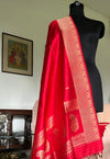 Saubhagyawati Red Booti Silk Dupatta