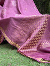 Valley of Roses Mauve Tussar silk Saree