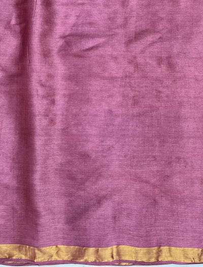 Valley of Roses Mauve Tussar silk Saree
