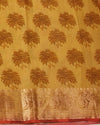 Royal Ascot Yellow Printed Tussar Silk Saree