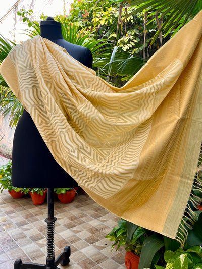 Yellow Banarasi Moonga Dupatta